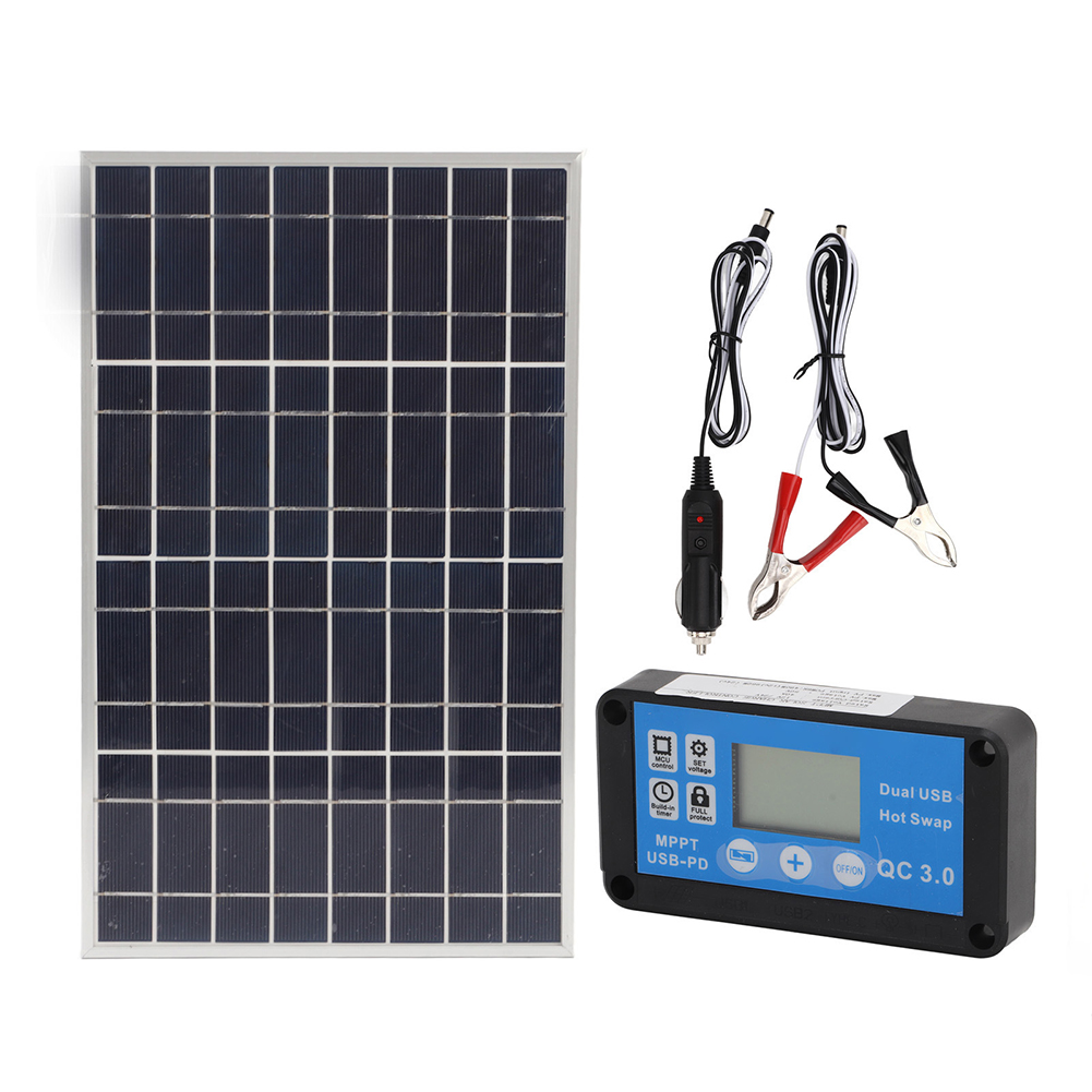 Solar Panel Monocrystalline - 60A ソーラーレギュレーターは 12V 24V システムと互換性があり、多結晶ソーラーパネルとパネルクリップハードウェアと組み合わせられます。
