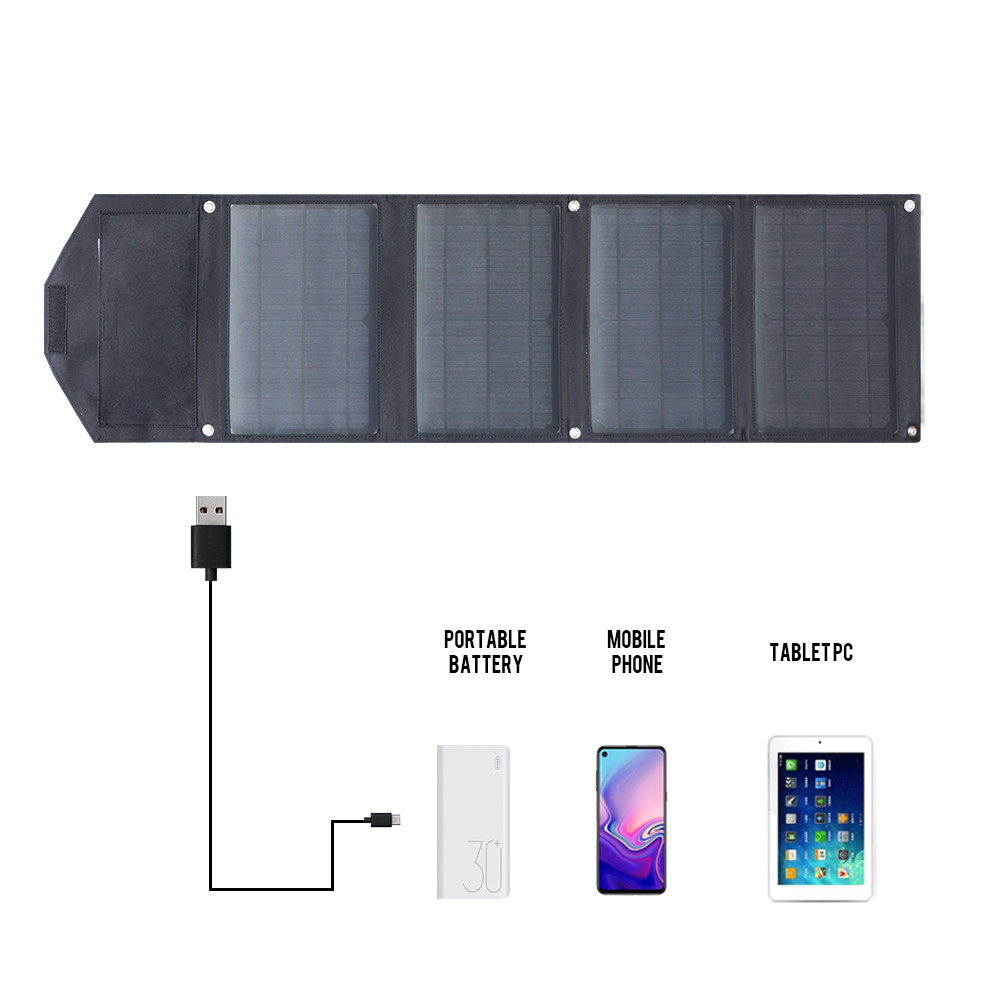 Folding Solar Panel - ポータブルソーラー電話充電器,折りたたみ式パネル,USBおよびDCデバイスと互換性,30W, 2 USB, 5V,最大レート5a