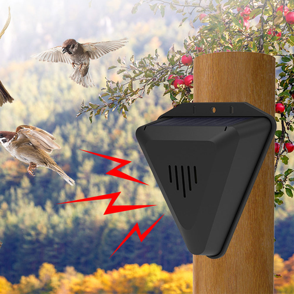 Solar Panel Monocrystalline - ソーラー式鳥よけ器、13種類の鳥の鳴き声アラーム付き、ソーラー式動物撃退器、屋外作物・果樹園保護、動物忌避剤