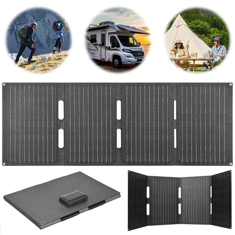 Folding Solar Panel - 新型折りたたみ式ソーラーパネル IP65防水 折りたたみ式ソーラーチャージャー ポータブルソーラーパネル充電器 屋外用携帯電話パワーバンク