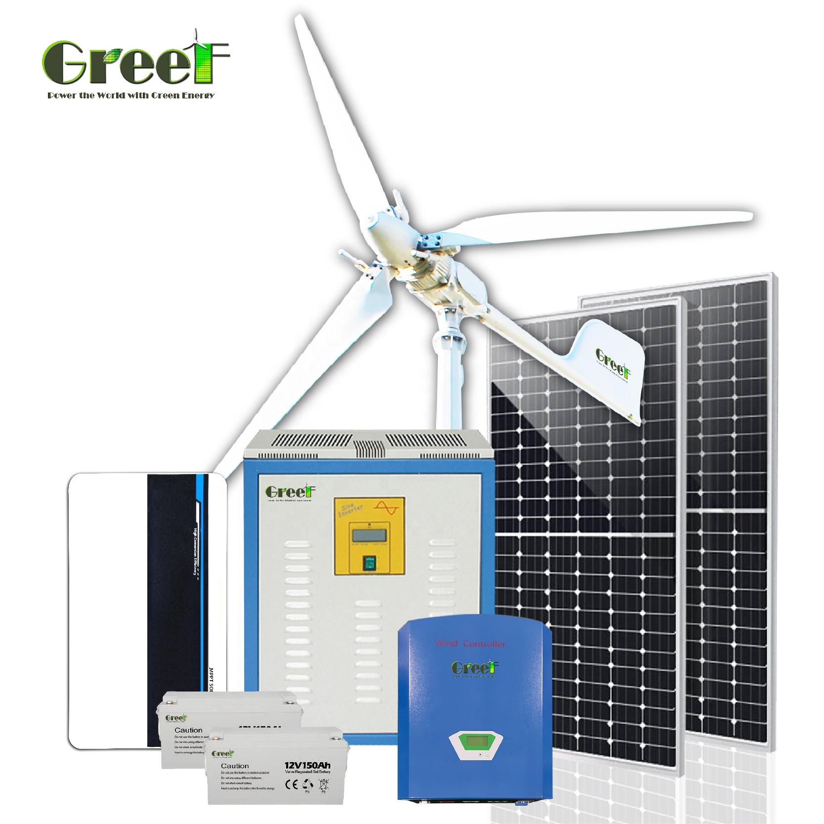風力・太陽光発電コンプリートキット 5000w出力 太陽光エ - Wind Solar Hybrid Kit のレビューと価格