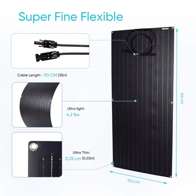 400W 420W 超強力軽量ETFEフレキシブルソーラーパ - Solar Panel Monocrystalline のレビューと価格