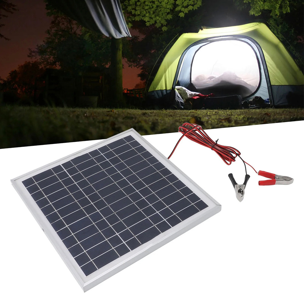 20W ポータブルソーラーパネル 12V バッテリー用 充電 - Solar Panel Monocrystalline のレビューと価格