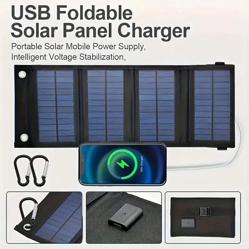 ポータブルUSB折りたたみ式ソーラーパネル、旅行用折りたたみ - Folding Solar Panel のレビューと価格