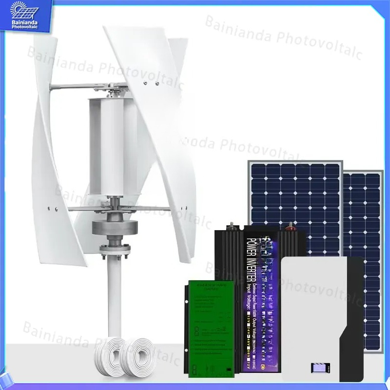垂直風力タービン発電機ソーラーパネルハイブリッドシステムオフ - Wind Solar Hybrid Kit のレビューと価格